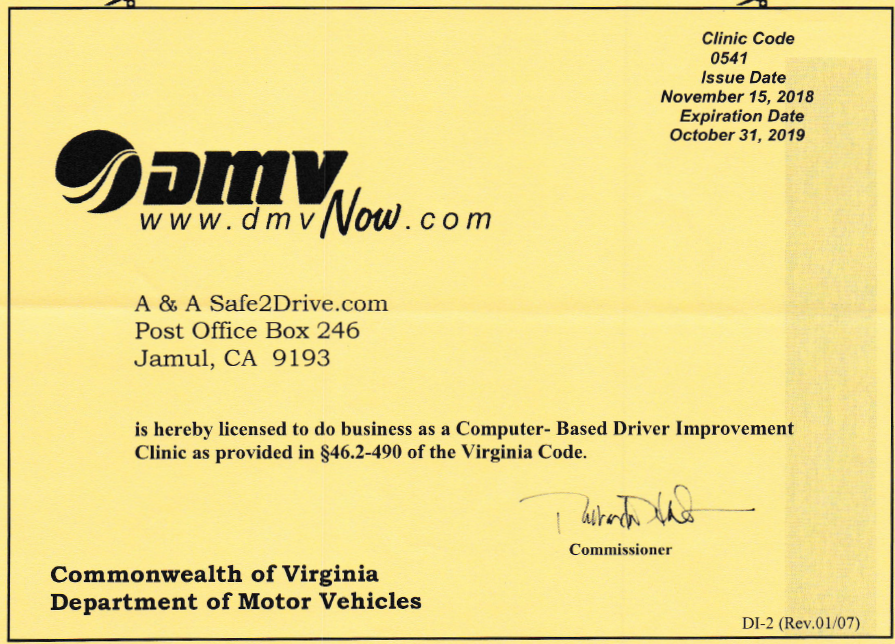 Virginia Driver Improvement Clinic