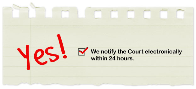 we notify the court
