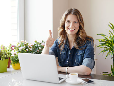 woman on computer